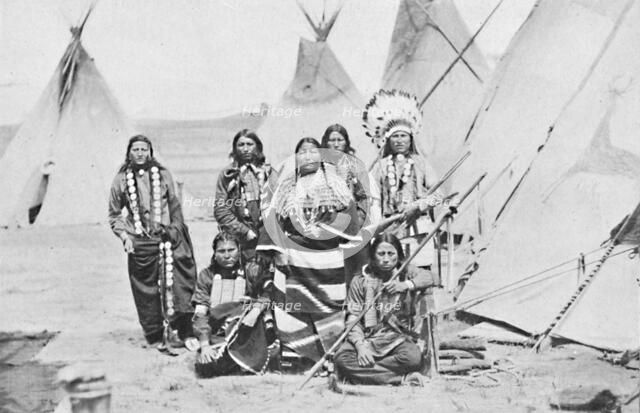 A Native American chief and squaws, 1912. Artist: Unknown.