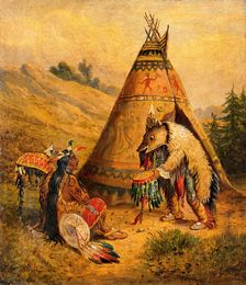 A Native American medicine man. Creator: George Catlin