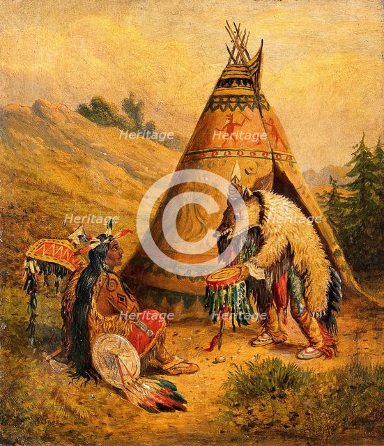 A Native American medicine man. Creator: George Catlin.