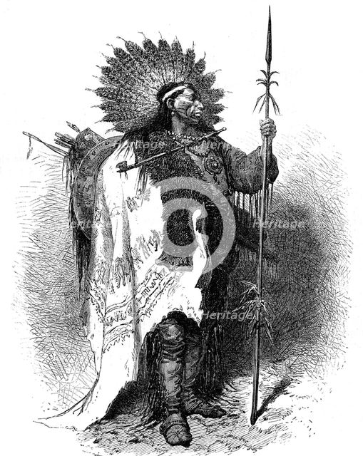 A Native American, USA, 19th century.Artist: A de Neuville