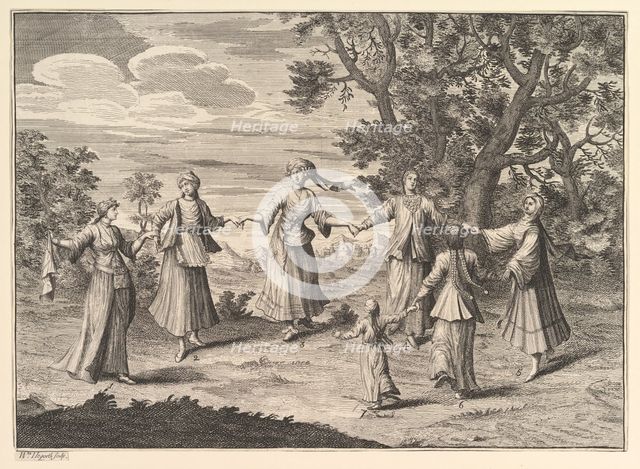 A Native Dance (Aubry de La Mottraye's "Travels throughout Europe, Asia and into Part o..., 1723-24. Creator: William Hogarth.