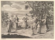 A Native Dance (Aubry de La Mottraye's "Travels throughout Europe, Asia and into Part o..., 1723-24. Creator: William Hogarth