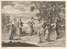 A Native Dance (Aubry de La Mottraye's "Travels throughout Europe, Asia and into Part o..., 1723-24. Creator: William Hogarth