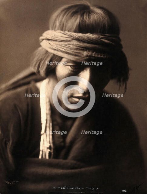 A Navajo medicine man, 1904. Creator: Edward Sheriff Curtis.
