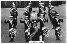 A naval band of HMS Vernon shore establishment at Portsmouth, 1937