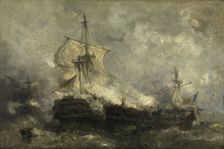 A Naval Battle, 1880. Creator: Hendrik Frans Schaefels