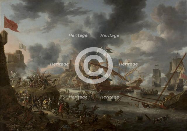 A naval battle between Christians and Turks, 1657.