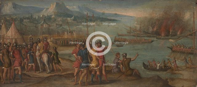 A Naval Battle, c. 1580. Artist: Italian master  