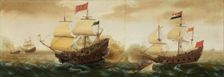 A Naval Encounter between Dutch and Spanish Warships, c. 1618/1620. Creator: Cornelis Verbeeck