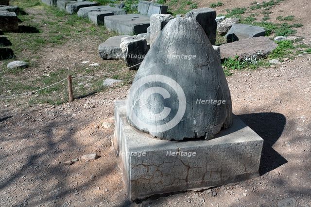 A naval stone, Delphi, Greece. Creator: Samuel Magal.