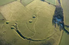 A Neolithic causewayed enclosure earthwork and round barrow earthworks, Windmill Hill..., 2023. Creator: Damian Grady