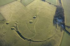A Neolithic causewayed enclosure earthwork and round barrow earthworks, Windmill Hill..., 2023. Creator: Damian Grady