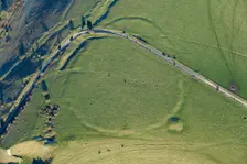 A Neolithic camp or causewayed enclosure earthwork, and bowl barrow earthworks on White..., 2023. Creator: Damian Grady