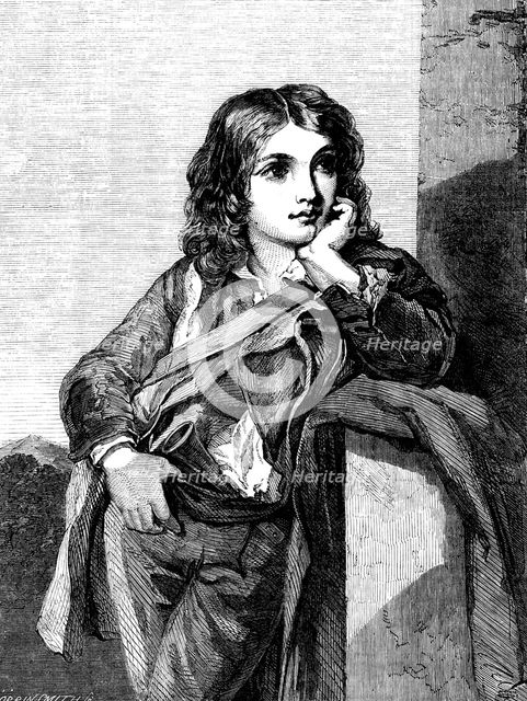 "A Neapolitan Peasant Boy" - painted by F. Y. Hurlestone - from the Exhibition of the Society of Bri Creator: Harvey Orrin Smith.