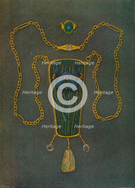 'A Necklet in Gold, Enamel and Precious Stones, c1901. Artist: Nelson Ethelred Dawson