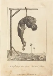 A Negro hung alive by the Ribs to a Gallows, 1792. Creator: William Blake