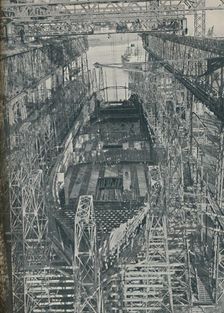 A Nest of Steel. Cunard White Star liner Georgic in construction, 1927-1929, (1936)