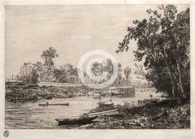 A Neuilly (bras de Seine avec laboir). Creator: Maxime Lalanne (French, 1827-1886).