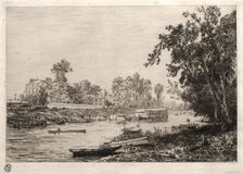 A Neuilly (bras de Seine avec laboir). Creator: Maxime Lalanne (French, 1827-1886)