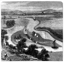 A New Channel at Upton-on-Severn, opened August 10, 1858. Creator: Unknown