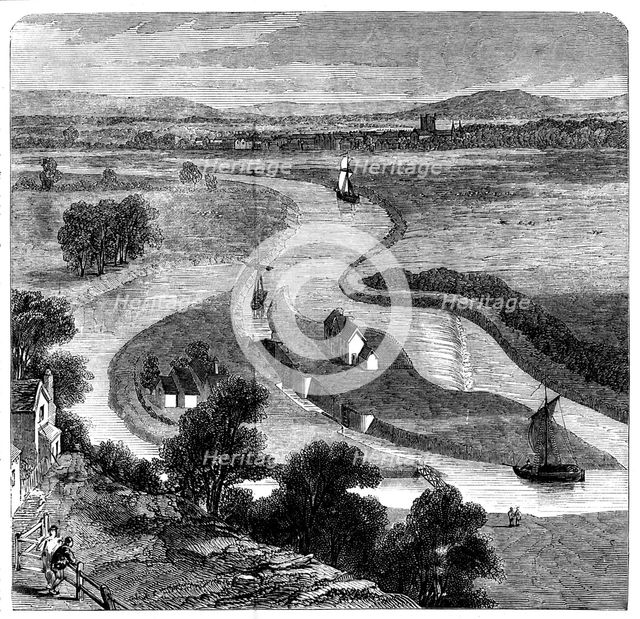 A New Channel at Upton-on-Severn, opened August 10, 1858. Creator: Unknown.