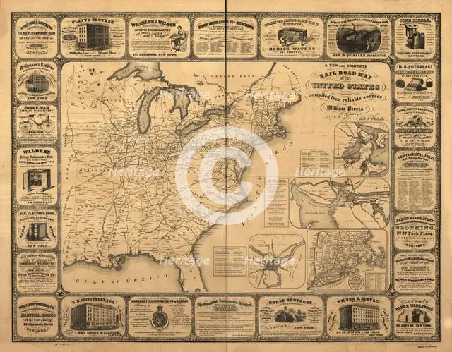 A new and complete railroad map of the United States compiled from reliable sources, 1857. Creator: Anonymous master.