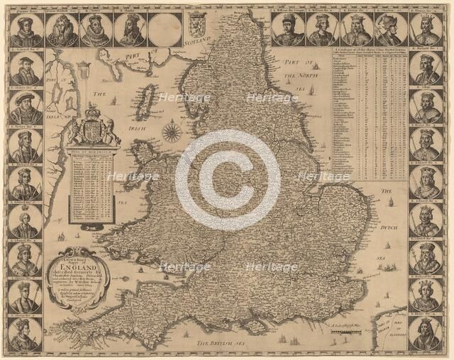 A New and Exact Mappe of England, 1644. Creator: Wenceslaus Hollar.