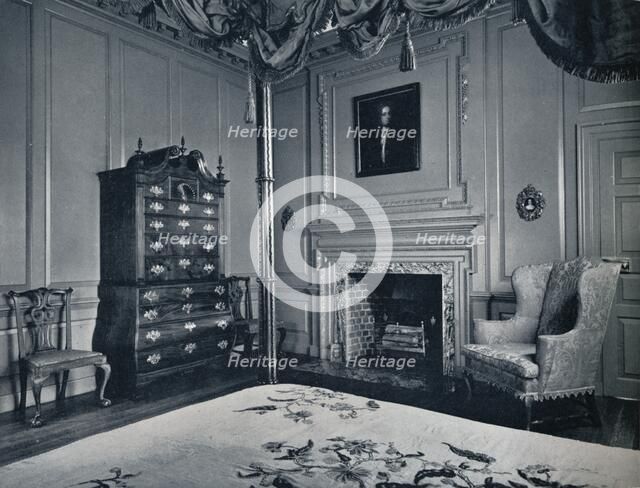 'A New England Chest-on-Chest with Bombe Base in one of the bedrooms of the palace of Williamsburg', Artist: Unknown.