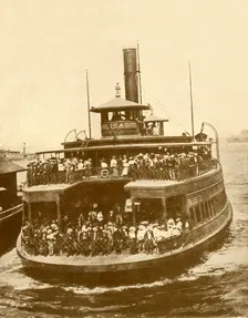 A New Jersey Ferry-Boat Bringing Morning Business Crowds Into New York City From Their Homes Thirty Creator: Underwood