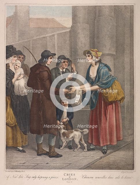 'A New Love Song only ha'penny a piece', Cries of London, c1870. Artist: Anon