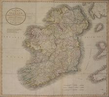 A New Map of Ireland 1799. Creator: John Cary