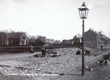 A new road being built, Landskrona, Sweden, 1900. Creator: Borg Mesch