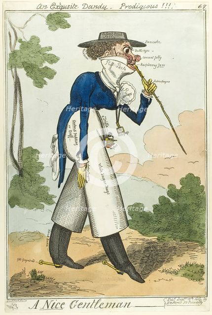 A Nice Gentleman, published September 12, 1818. Creator: Isaac Robert Cruikshank.
