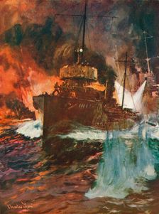 A Night Attack. Torpedo-Boats at Work c1918 (1919) Artist: Charles Dixon