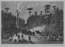 A Night March, Plate 16 from "Life Studies of the Great Army", 1876. Creator: Edwin Austin Forbes