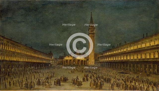 A Night Procession in the Piazza San Marco, c1755. Artist: Francesco Guardi.