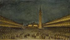 A Night Procession in the Piazza San Marco, c1755. Artist: Francesco Guardi