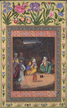 A Nighttime Gathering, Folio from the Davis Album, dated 1664-65. Creator: Muhammad Zaman