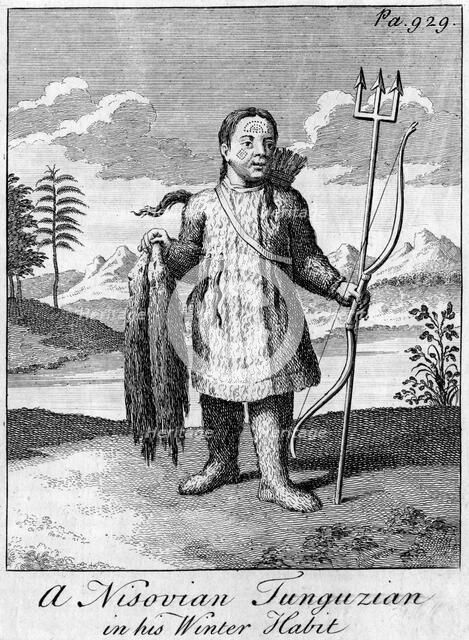 'A Nisovian Tunguzian in his Winter Habit', c18th century. Artist: Unknown