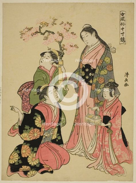 A Noble Young Lady, from the series "A Mirror of Feminine Manners (Onna fuzoku masu kagami)", c.1790 Creator: Torii Kiyonaga.