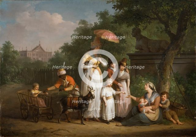 A Noble Family Distributing Alms in a Park, 1793. Creator: Mathieu Van Brée.