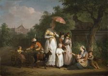 A Noble Family Distributing Alms in a Park, 1793. Creator: Mathieu Van Brée
