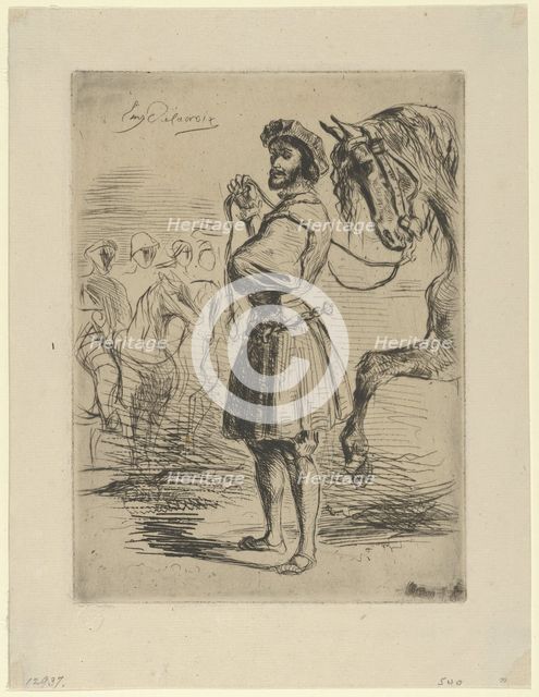 A Nobleman from the Time of Francis I, 1833., 1833. Creator: Eugene Delacroix.