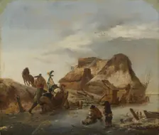 A Nobleman's Sleigh on the Ice, c.1646-1646. Creator: Philip Wouverman