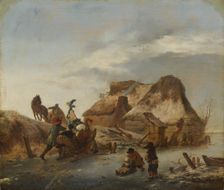 A Nobleman's Sleigh on the Ice, c.1646-1646. Creator: Philip Wouverman