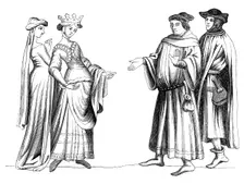 A noblewoman, servant and member of the bourgeoisie, 14th century (1849)