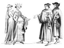A noblewoman, servant and member of the bourgeoisie, 14th century (1849)