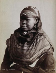 A North African woman with scarification on her cheeks, c1900. Creator: Gabriel Lekegian