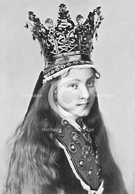 A Norwegian girl in holiday attire, 1912. Artist: Solveig Lund.