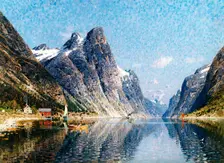 A Norweigan Fjord Scene Creator: Normann, Adelsteen (1848-1918)